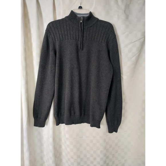 Covington Green-Quarter Zip Pull Over Dark Knit - Picture 1 of 8
